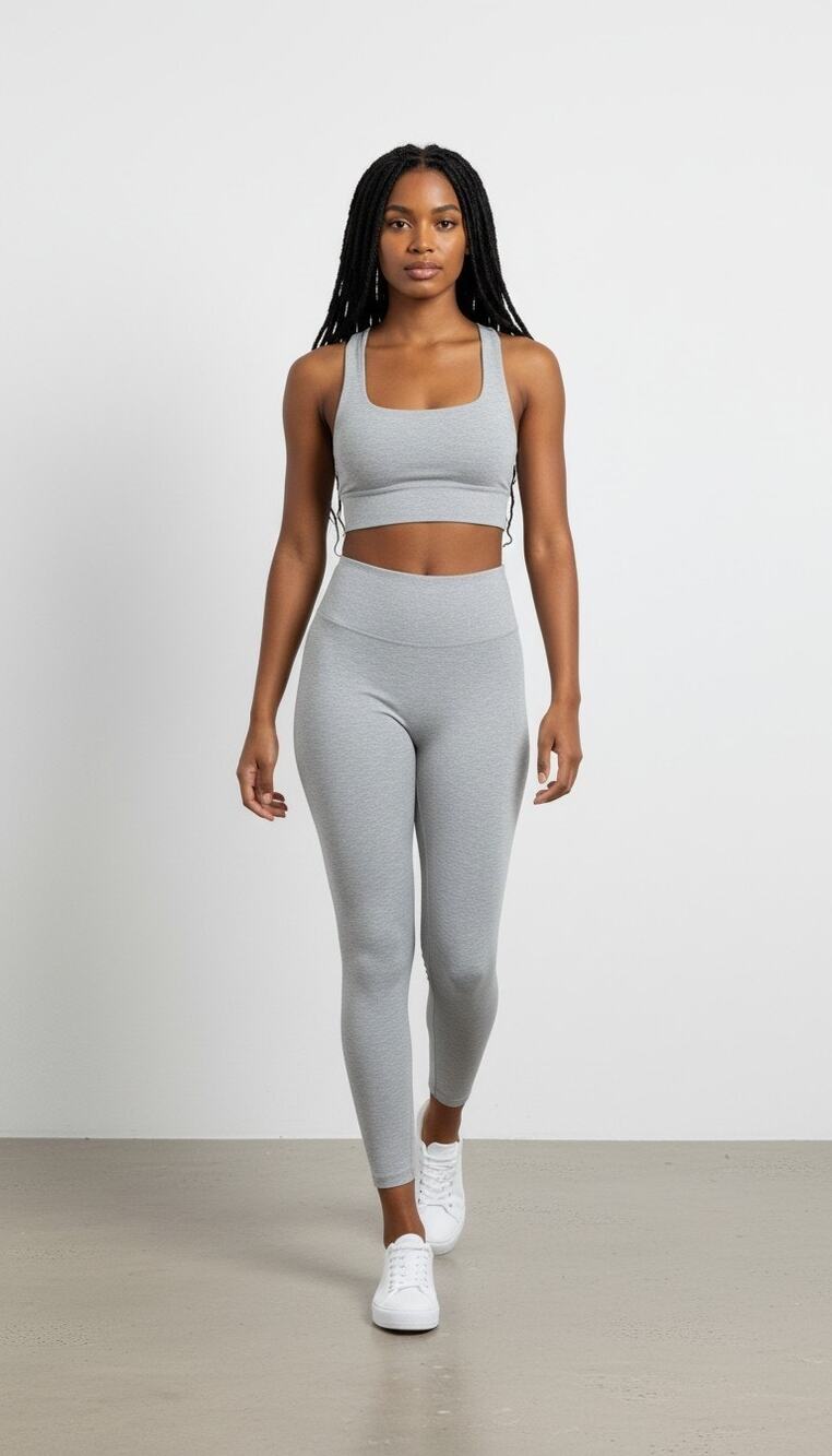 TaviCloud Power Bra Sm $68 & TaviCloud High Waisted Leggings XS $92 in Ash